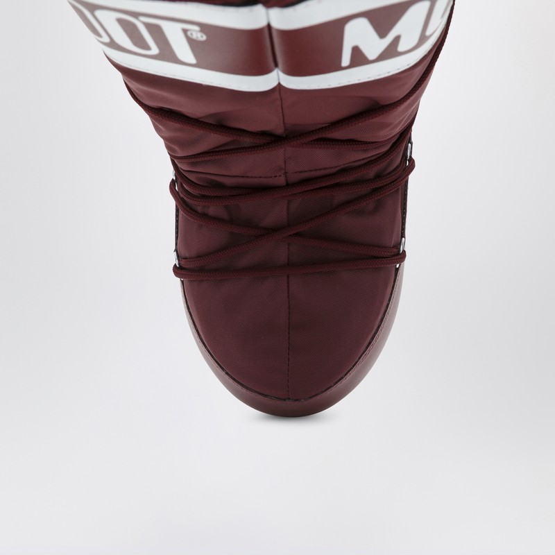 Moon Boot Bordeaux Icon Boot In Nylon In Red