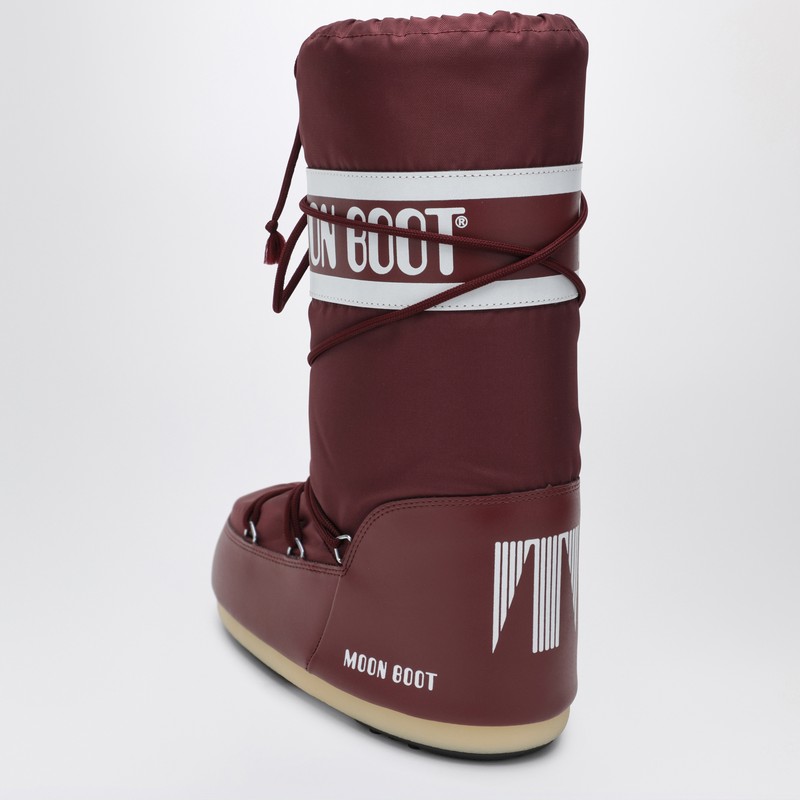 Moon Boot Bordeaux Icon Boot In Nylon In Red