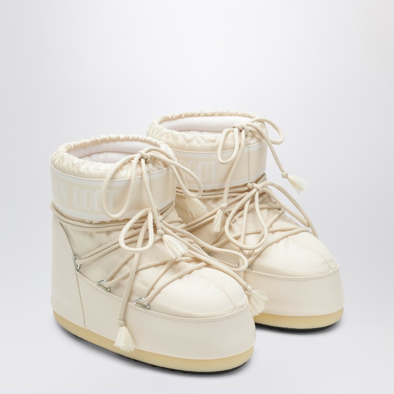 Moon Boot Icon Low Boots In Cream Nylon In Multi