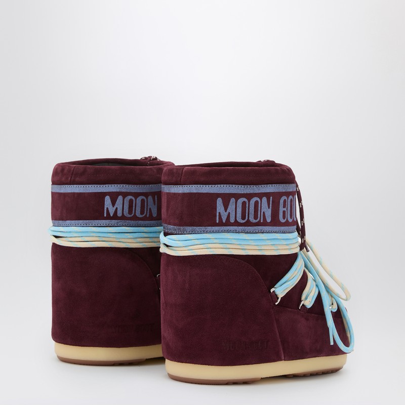 Moon Boot Icon Low Burgundy Suede Boot In Red