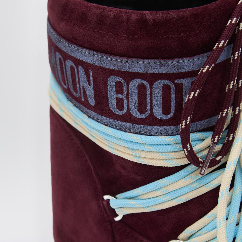 Moon Boot Icon Low Burgundy Suede Boot In Red