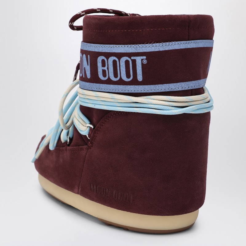 Moon Boot Icon Low Burgundy Suede Boot In Burgundy