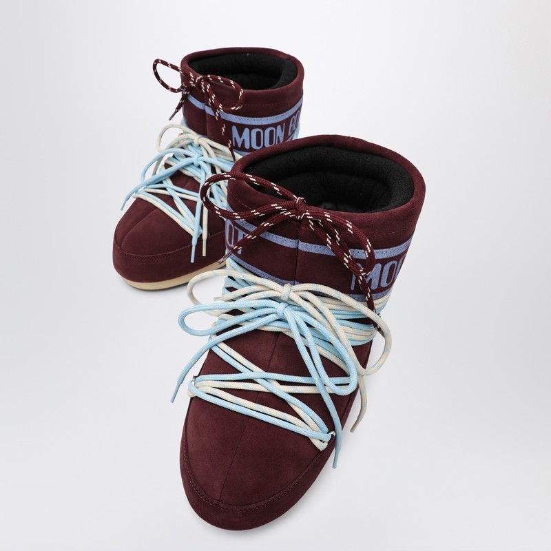 Moon Boot Icon Low Burgundy Suede Boot In Burgundy