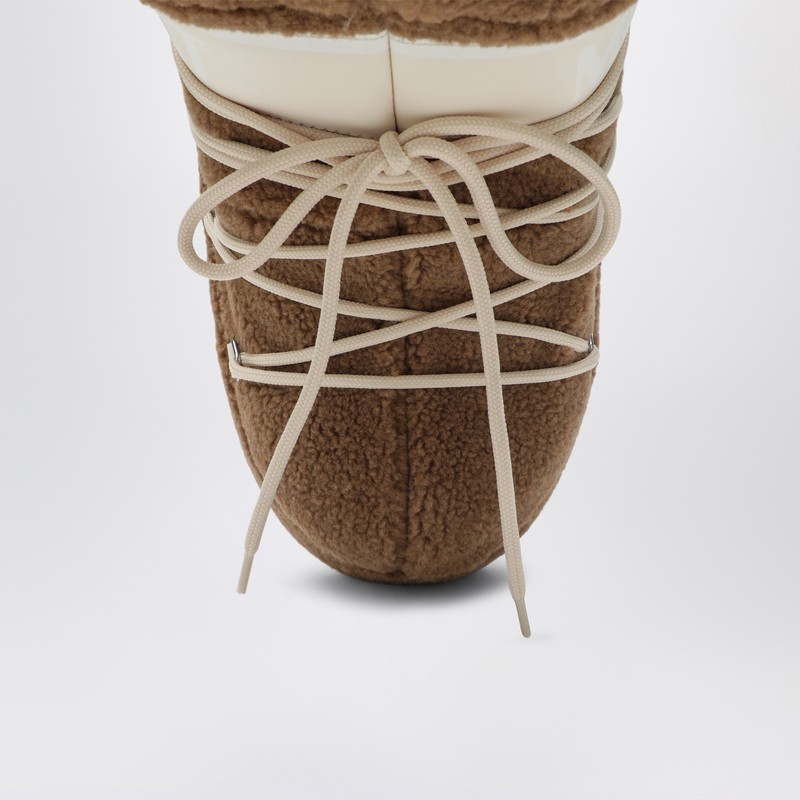 Moon Boot Icon Low Boot In Camel Teddy Fabric In Brown