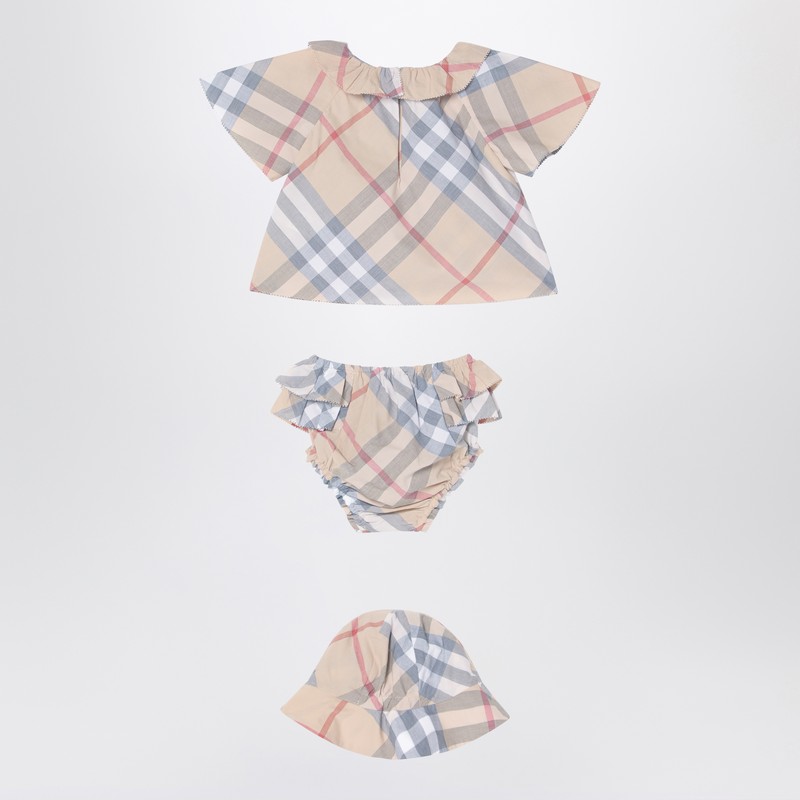 Burberry Set Of Three Pieces Light Beige With Pattern In Grey