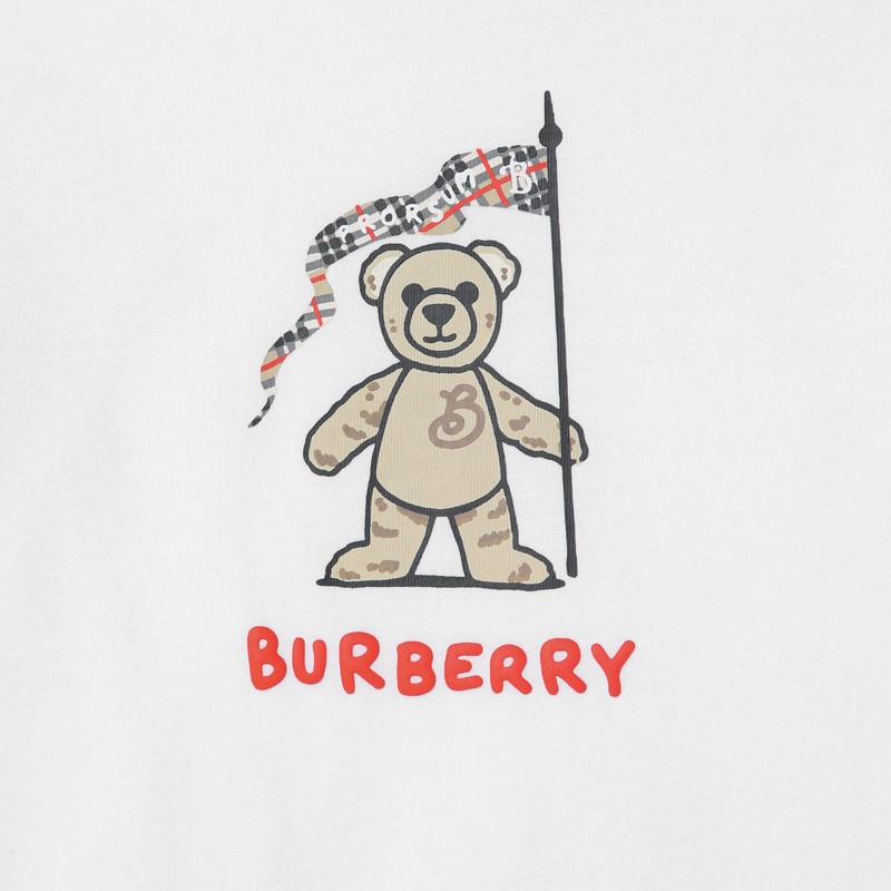Burberry Set Of Two Cotton Pieces With Thomas Bear In White