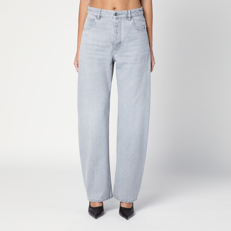 Light grey rounded denim jeans