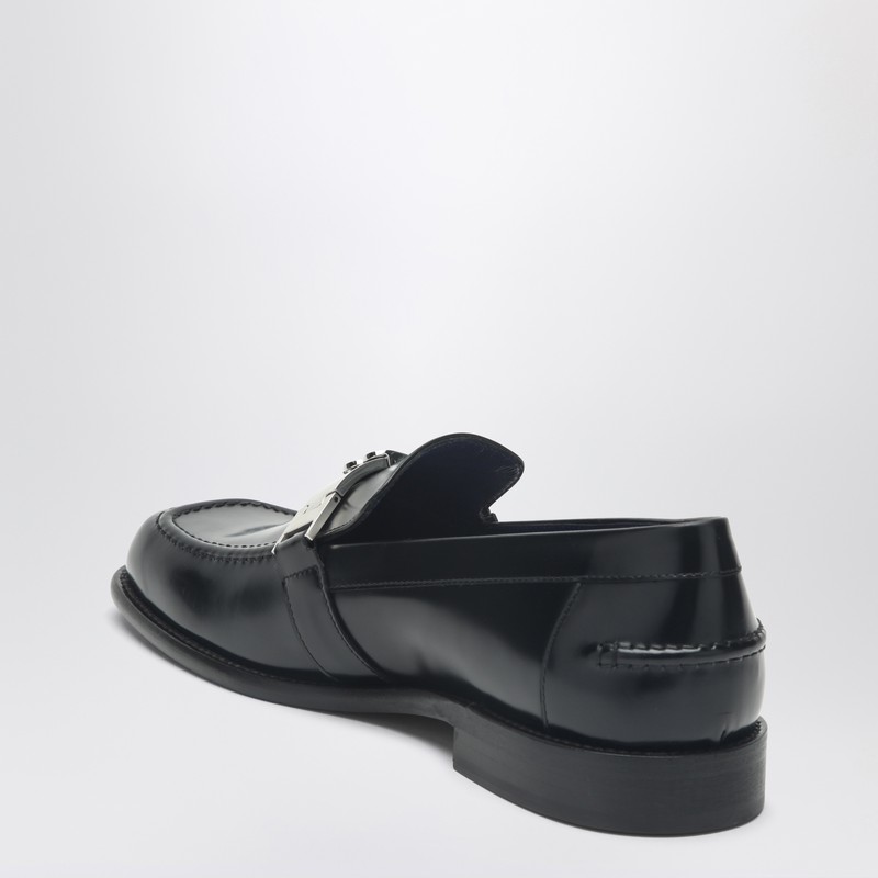 Burberry Mocassino Tower Black In Leather In Black