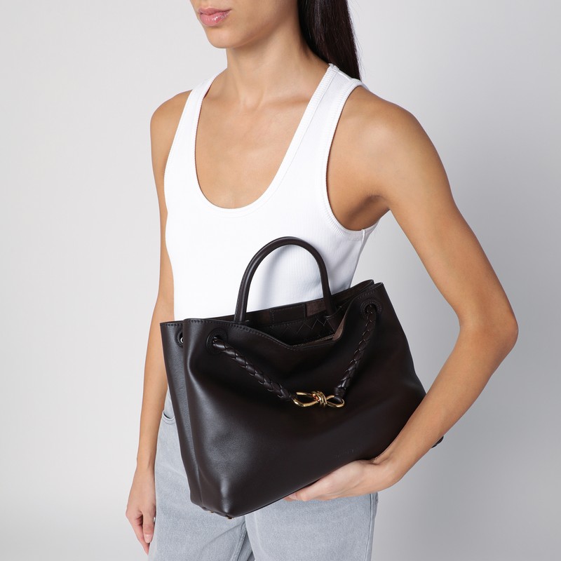 Bottega Veneta Andiamo Medium Bag In Fondant Smooth Leather In Brown