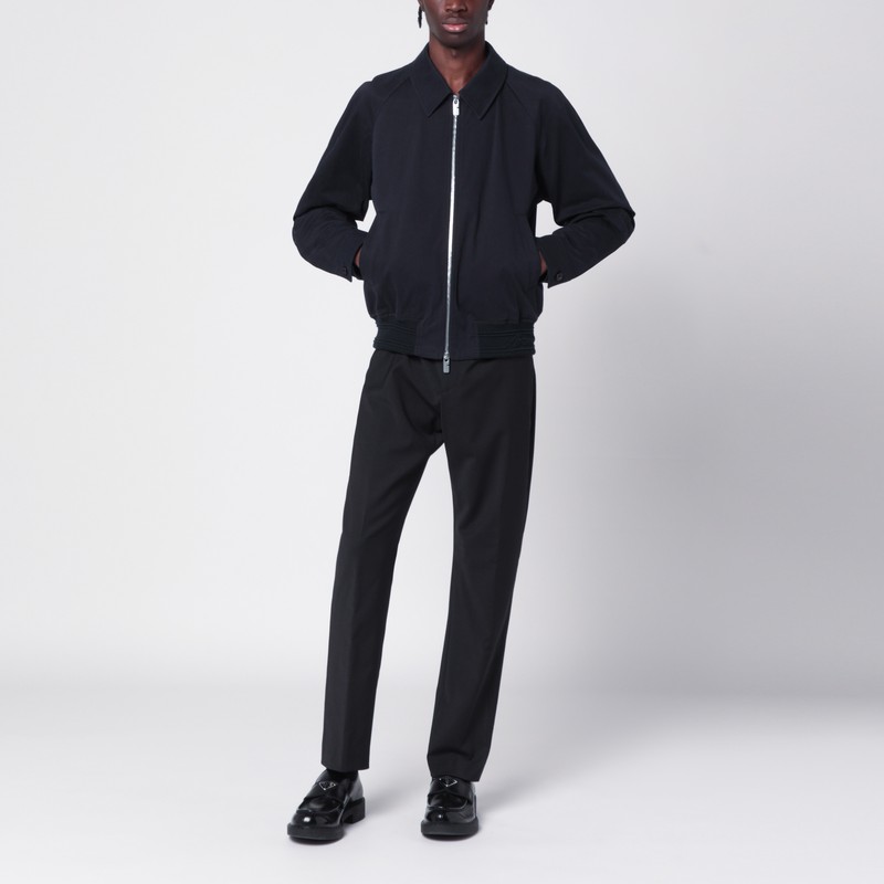Burberry Long Sleeved Zip-up Shirt Jacket In Blue