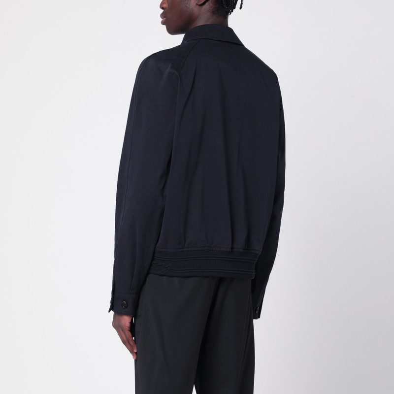 Burberry Long Sleeved Zip-up Shirt Jacket In Blue