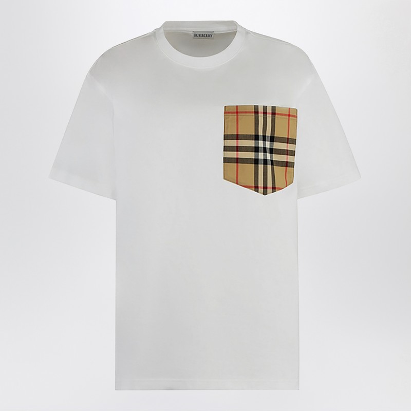 Burberry Contrast-pocket Short-sleeve Cotton T-shirt In White