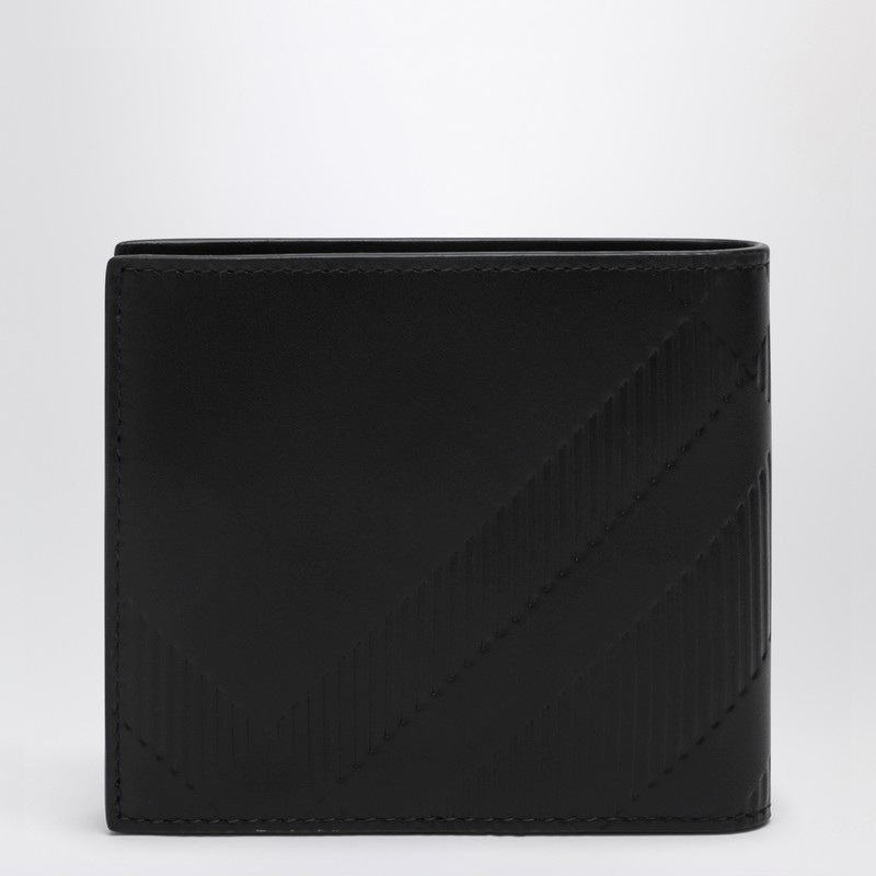 Burberry Bi-fold Leather Wallet In Black