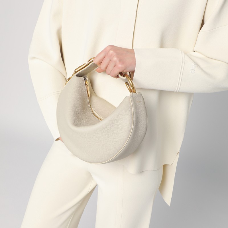 Burberry Knight Calf Leather Shoulder Bag In White