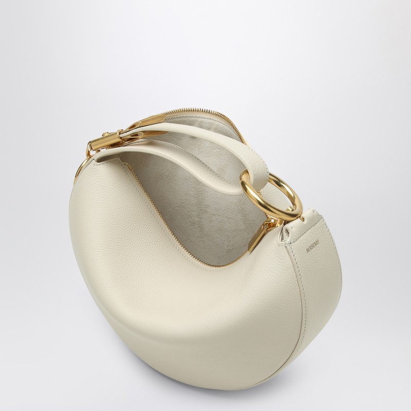 Burberry Knight Calf Leather Shoulder Bag In White