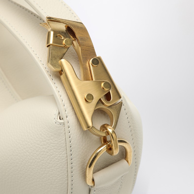 Burberry Knight Calf Leather Shoulder Bag In White