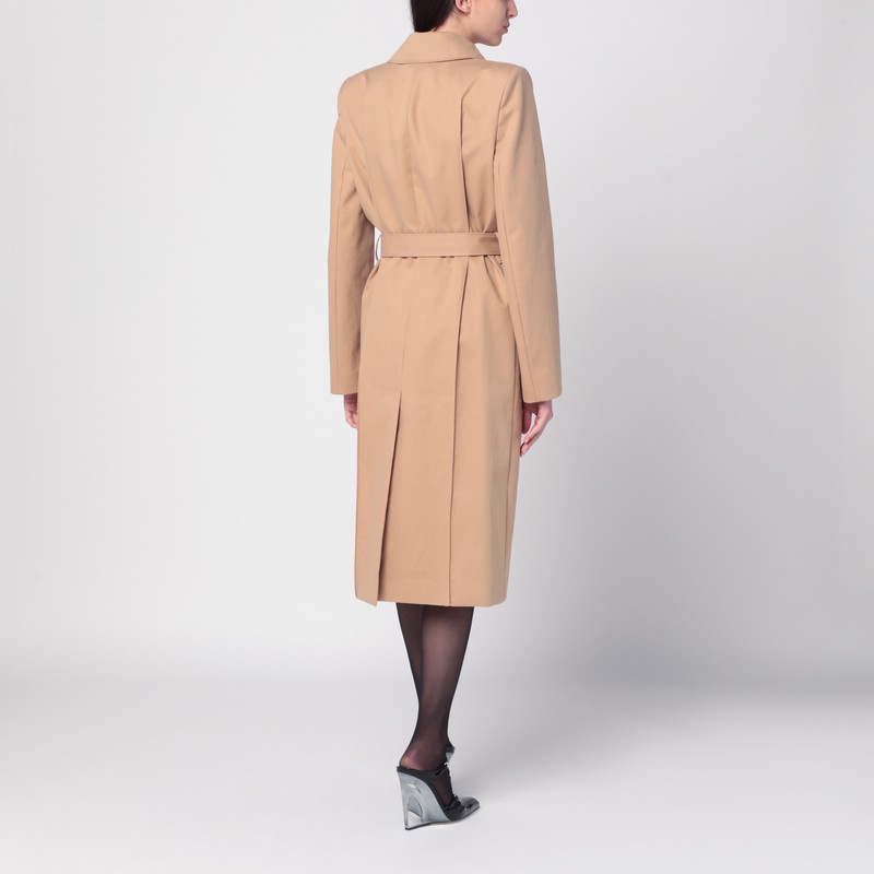 Alexander Mcqueen Cotton Trench Coat In Braun