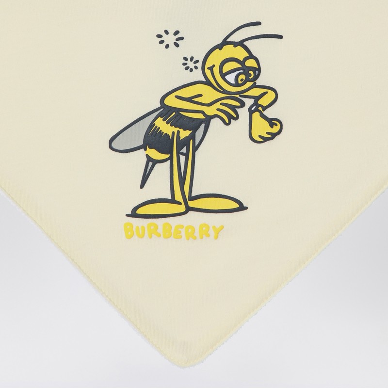 Burberry Set Of Three Coloured Cotton Bibs In Multicolor