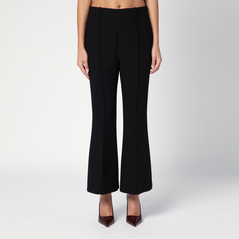Black wool trousers