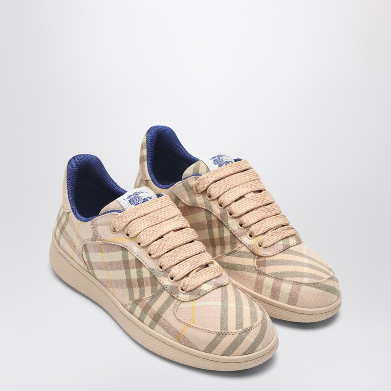 Burberry Light Terrace Sneakers Checkered Pattern In Beige