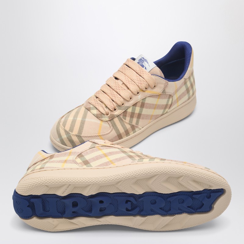Burberry Light Terrace Sneakers Checkered Pattern In Beige