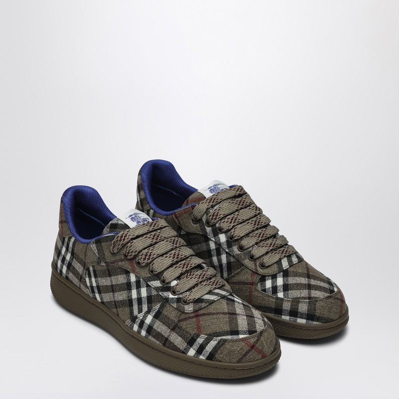 Burberry Checked Terrace Lace-up Sneakers In Brown