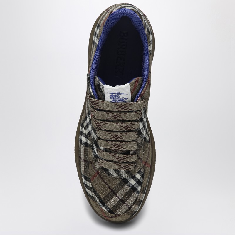 Burberry Checked Terrace Lace-up Sneakers In Brown