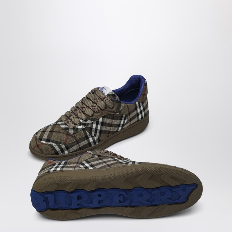 Burberry Checked Terrace Lace-up Sneakers In Brown