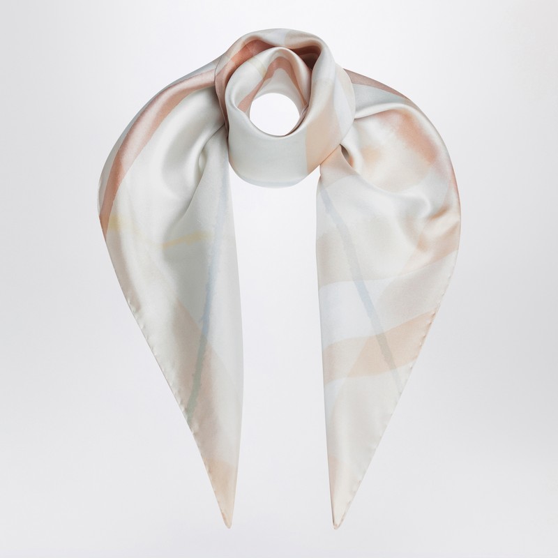 Silk scarf Watercolor effect check - Burberry - Modalova