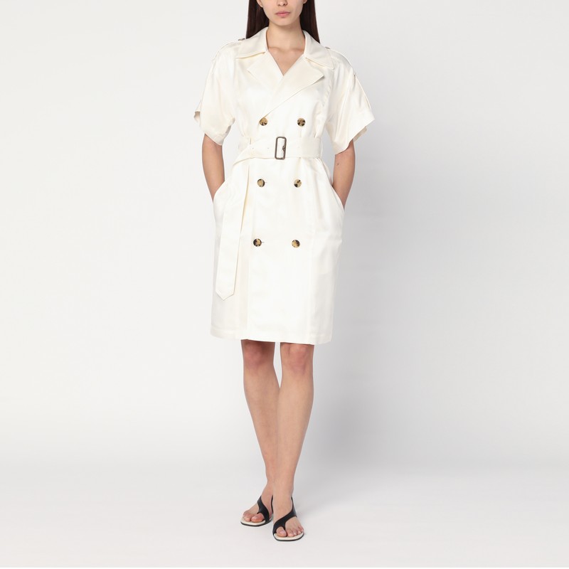 Ivory trench dress in viscose