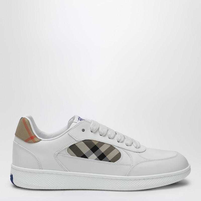 Terrace sneakers in leather and beige Check