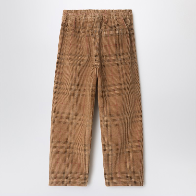 Burberry Corduroy Check Trousers In Nude