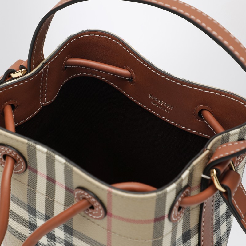 Burberry Mini Check Bucket Bag In Sand