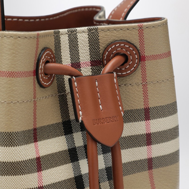 Burberry Mini Check Bucket Bag In Sand