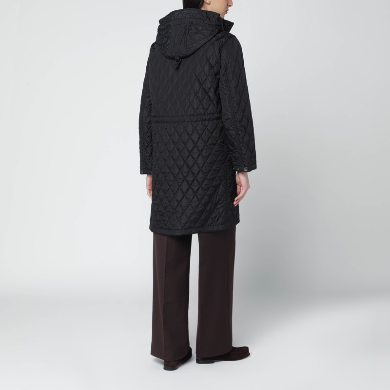 Burberry Quilted Hooded Jacket With Drawstring-waist In Black