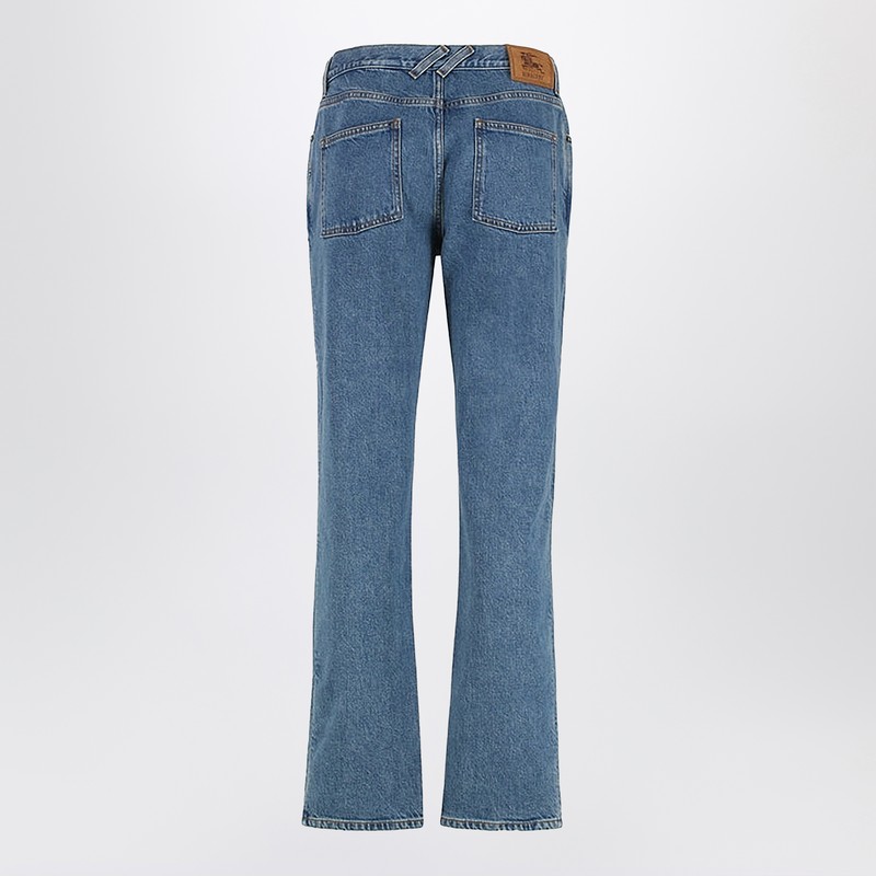 Burberry Straight Cut Five-pocket Denim Trousers In Blue