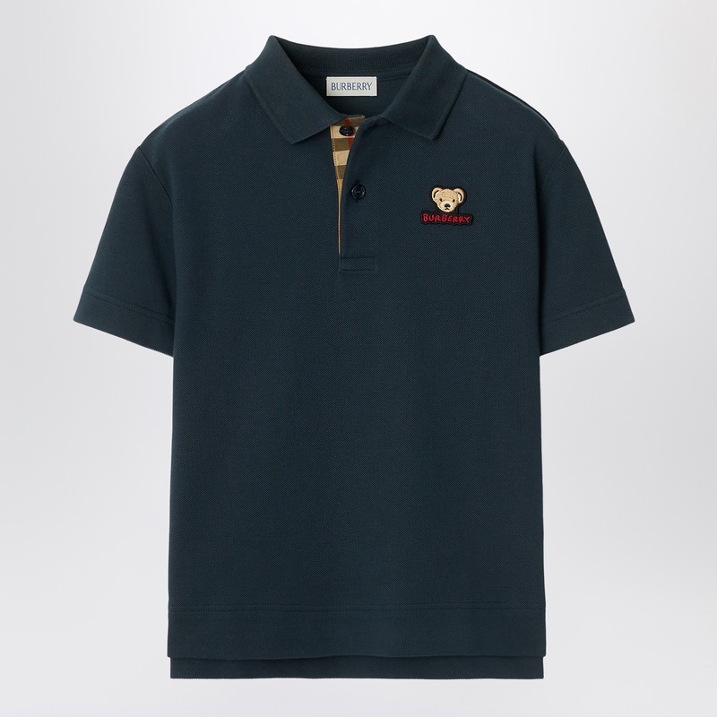 Blue cotton polo shirt