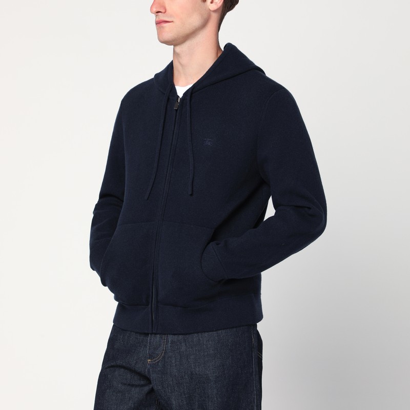 Navy blue zip-up cardigan