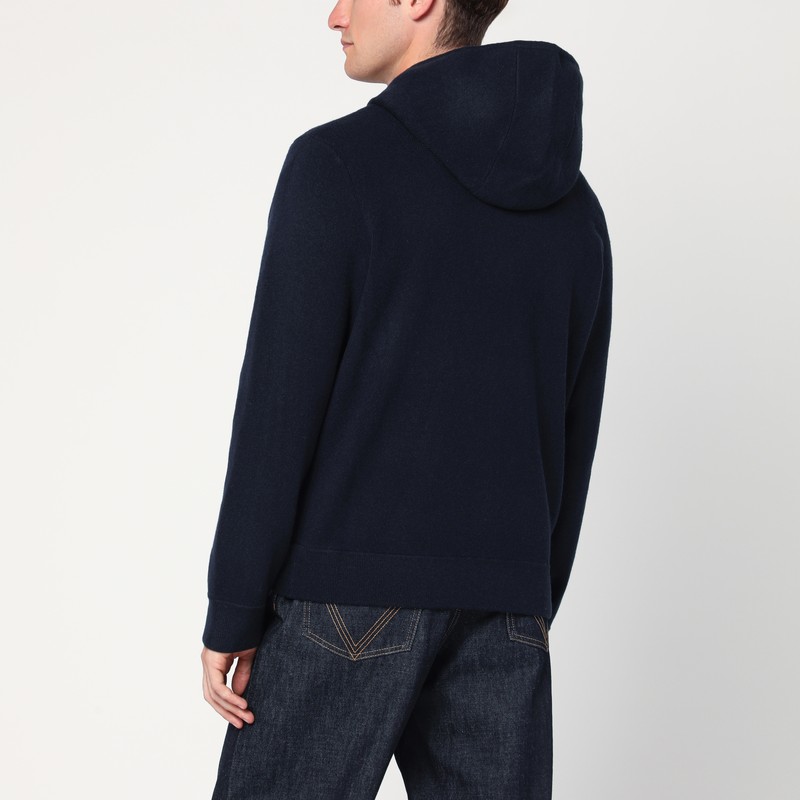 Burberry Navy Blue Zip-up Cardigan In Blue