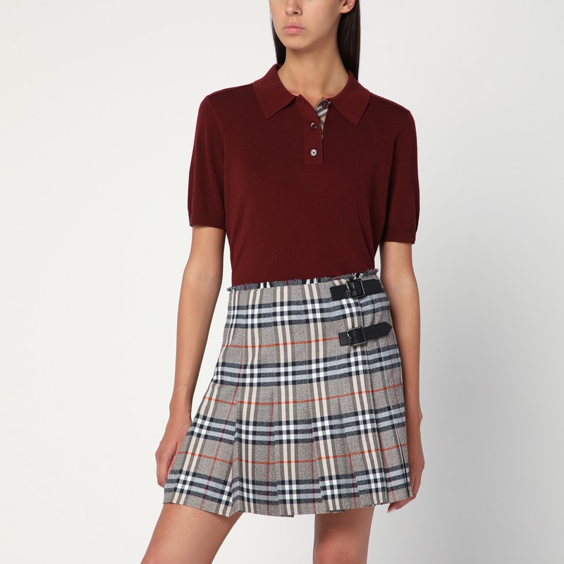 Bordeaux wool polo shirt