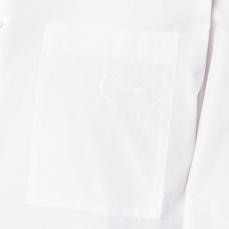 Burberry White Shirt In Cotton Poplin