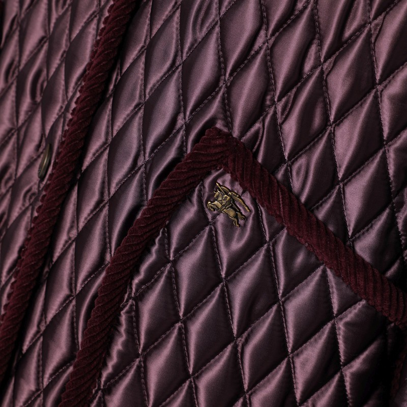 Burberry Mahogany Floriston Cropped Quilted Nylon Jacket In Brown