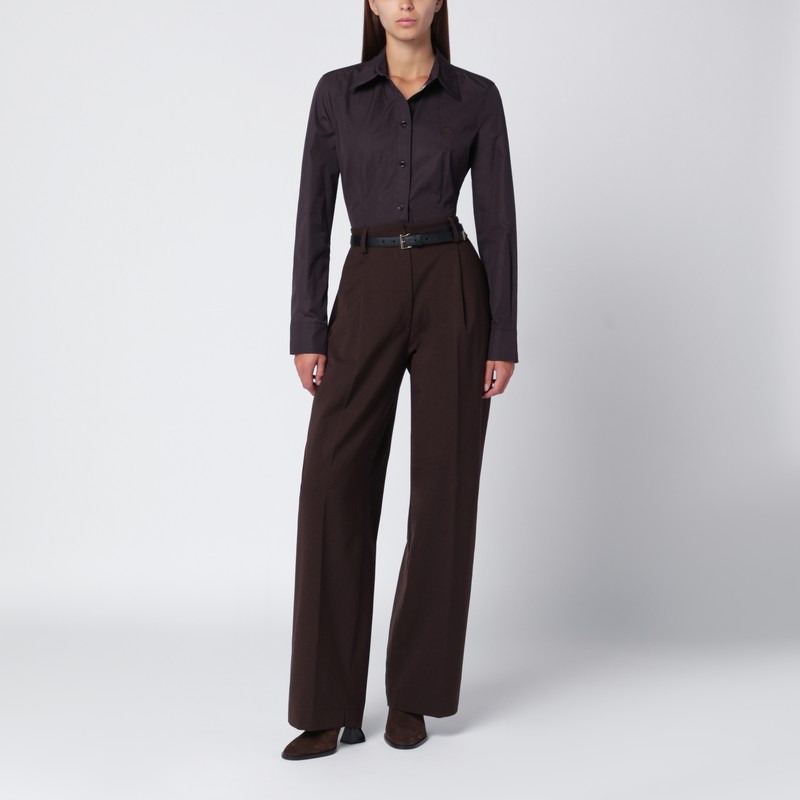 Burberry Brown Cotton Shirt In Brown