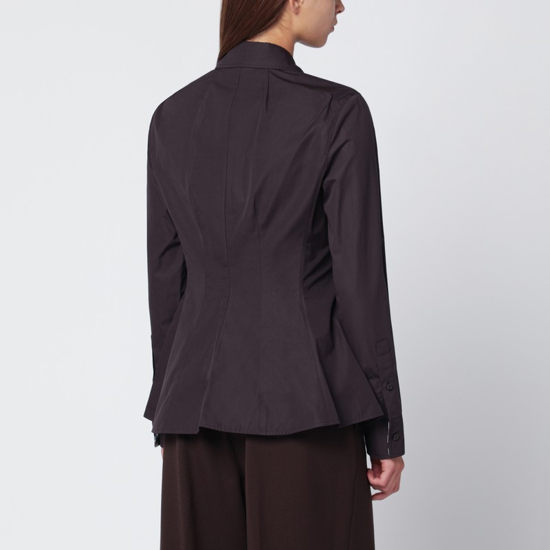 Burberry Brown Cotton Shirt In Brown