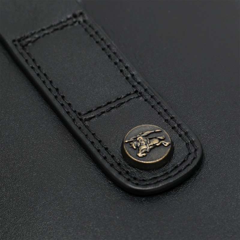 Burberry Women Black Boots With Side Logo Plaque In Leather Woman In Black