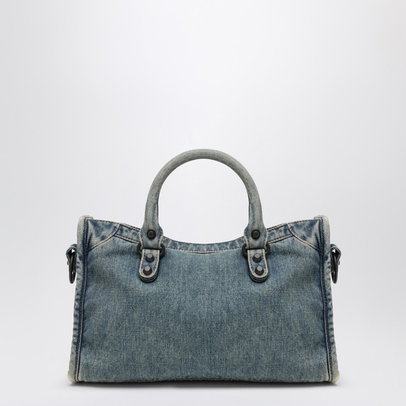 Balenciaga Borsa Le City Piccola In Denim In Blue