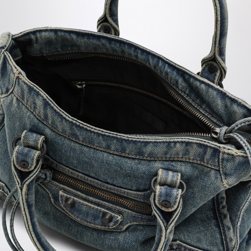 Balenciaga Borsa Le City Piccola In Denim In Blue