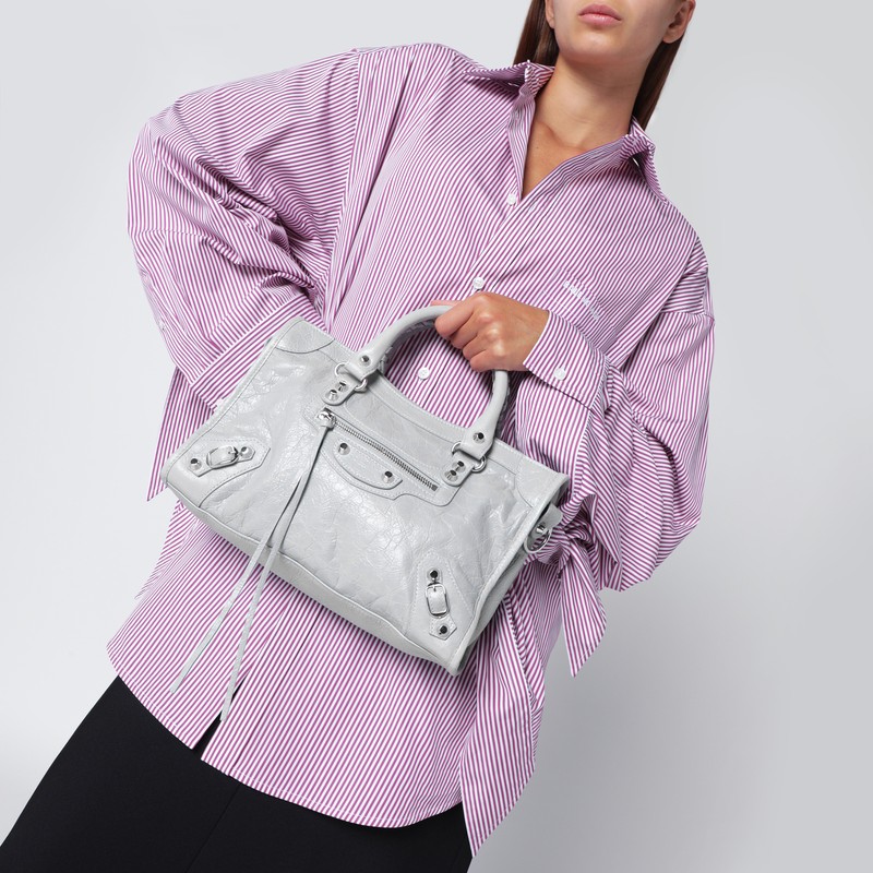 Balenciaga Le City Small Tote Bag Light Grey In Gray
