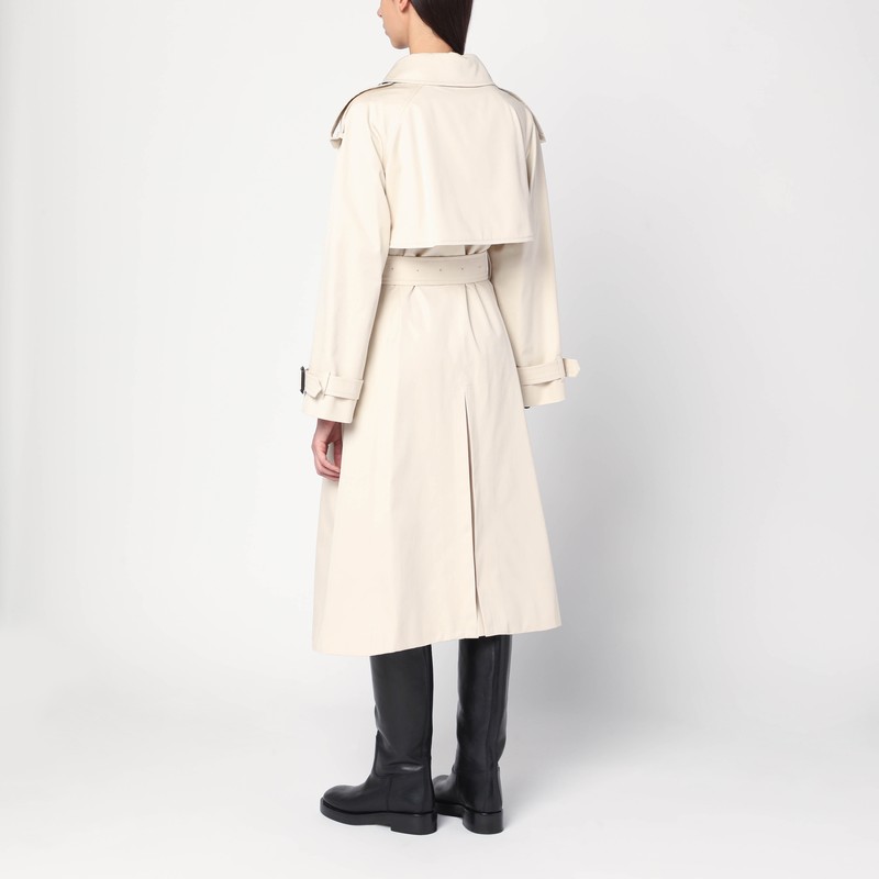 Burberry Light Beige Cotton Fitzrovia Trench Coat In Neutral