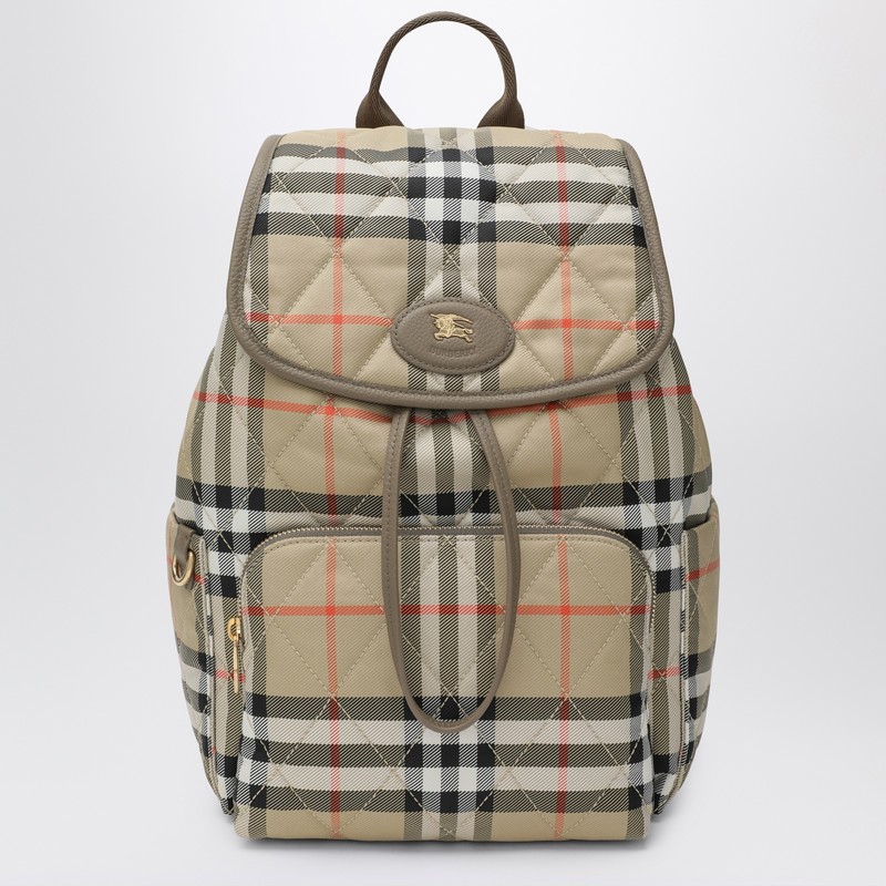 Beige Check Horseshoe backpack